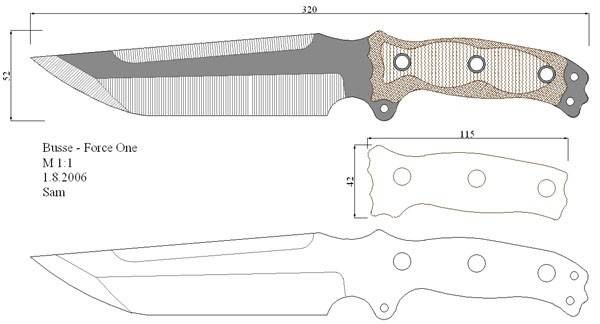 Чертеж ножа "Милитари"