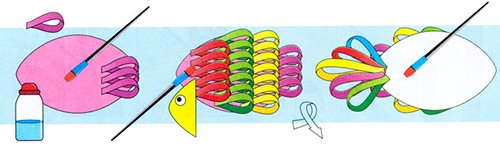 Схема виготовлення рибки з кольорового паперу