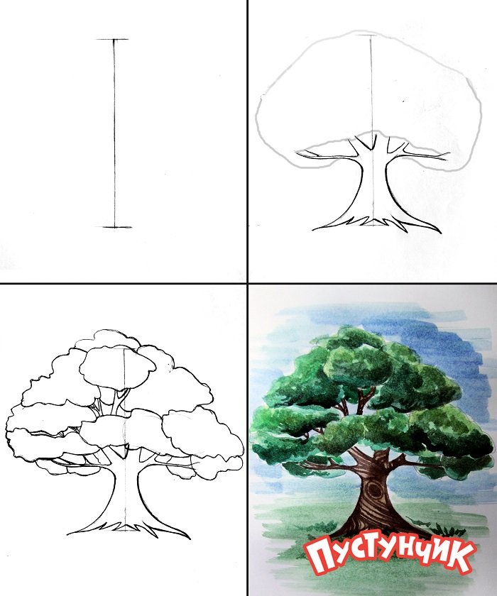 Як намалювати дерево - дуб, фото 1
