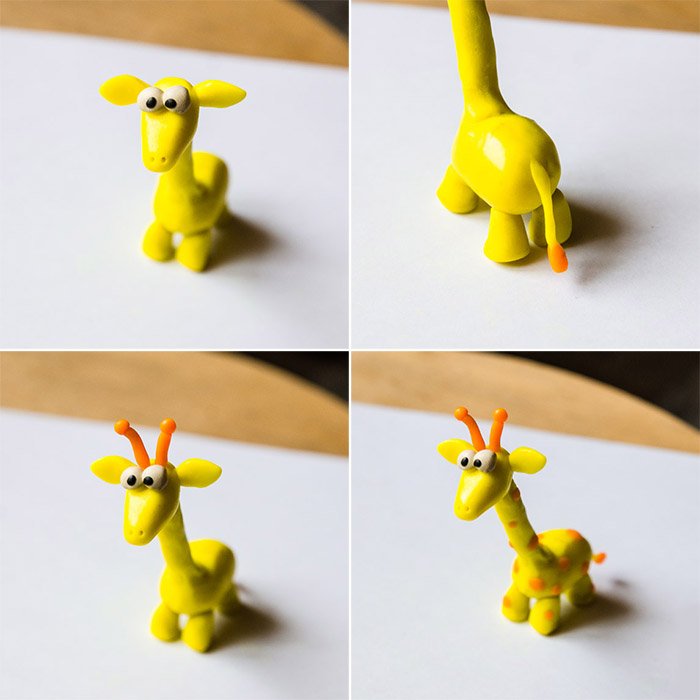 Лепка животных из пластилина - жираф, фото 3