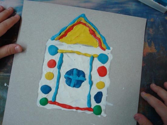 Ліплення з пластиліну в дитячому садку - будиночок, фото 6