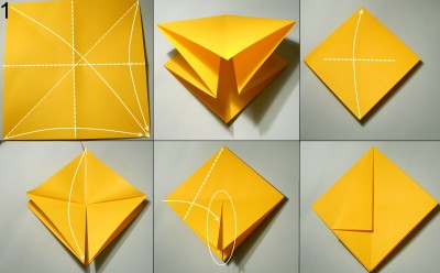 оригами Паук-Краб схема 1