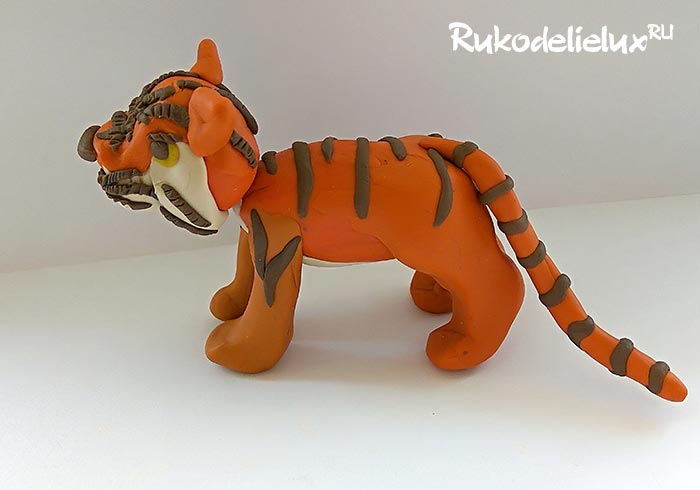Тигр из пластилина