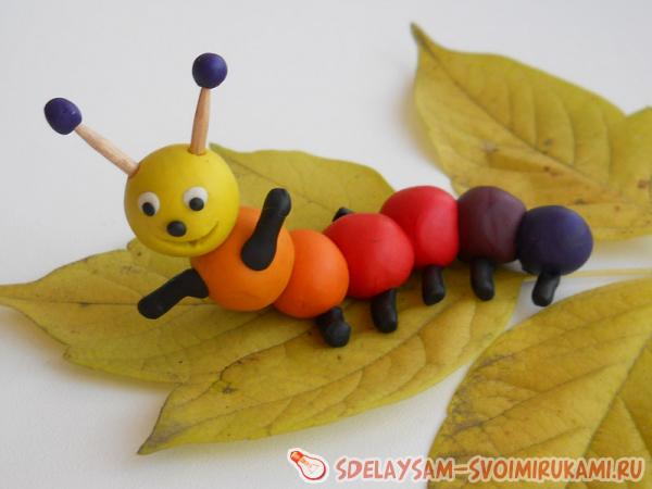 гусеница из пластилина гусеница из пластилина