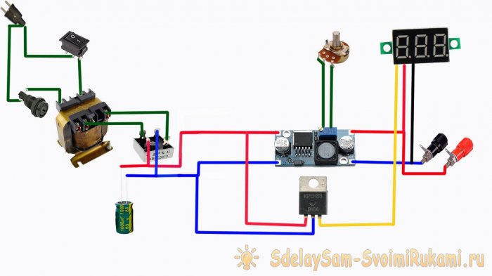 Простой регулируемый блок питания