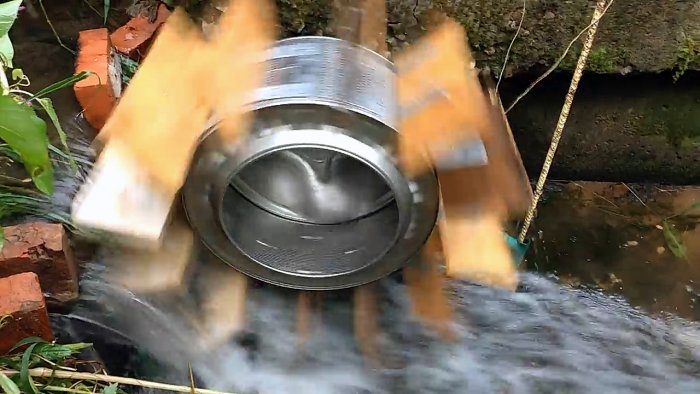 Самодельная гидроэлектростанция из старой стиральной машины