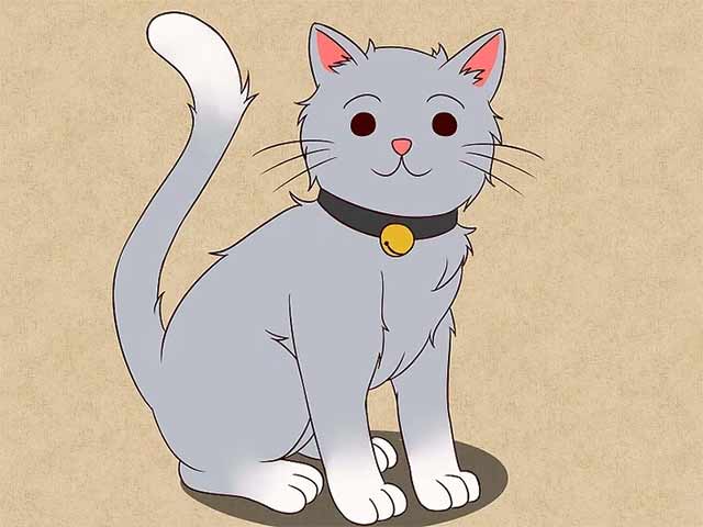 Как нарисовать кошку анимэ - Раскрасьте и ваша мультяшная-анимешная кошка готова!