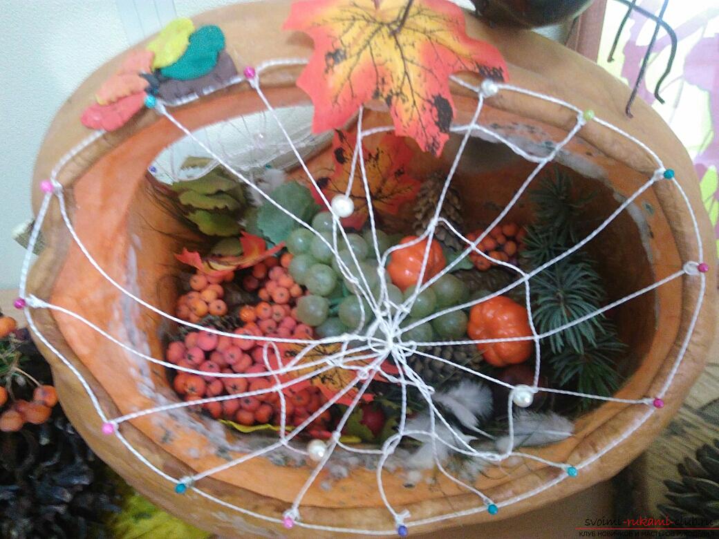 Осенняя поделка в садик: Паучок на тыкве. Фото №2