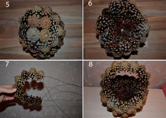 Корзина из шишек мастер класс
