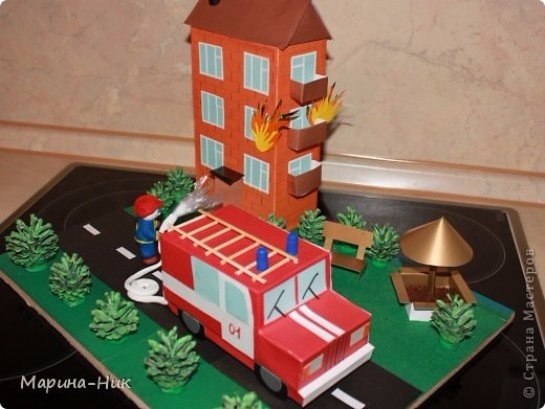 поделка в детский сад по пожарной безопасности020