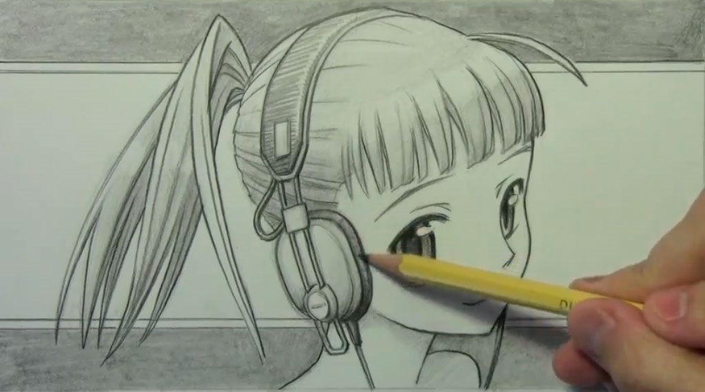 Как нарисовать поэтапно наушники карандашом 026