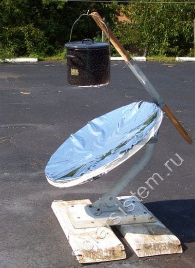 Солнечная печь из спутниковой антенны своими руками