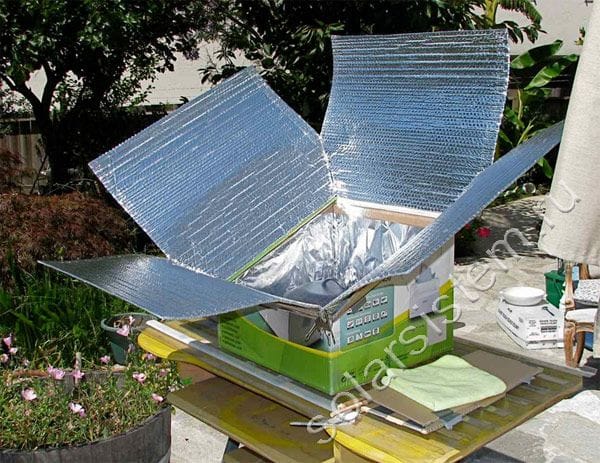 Как сделать солнечную печь из картонной коробки
