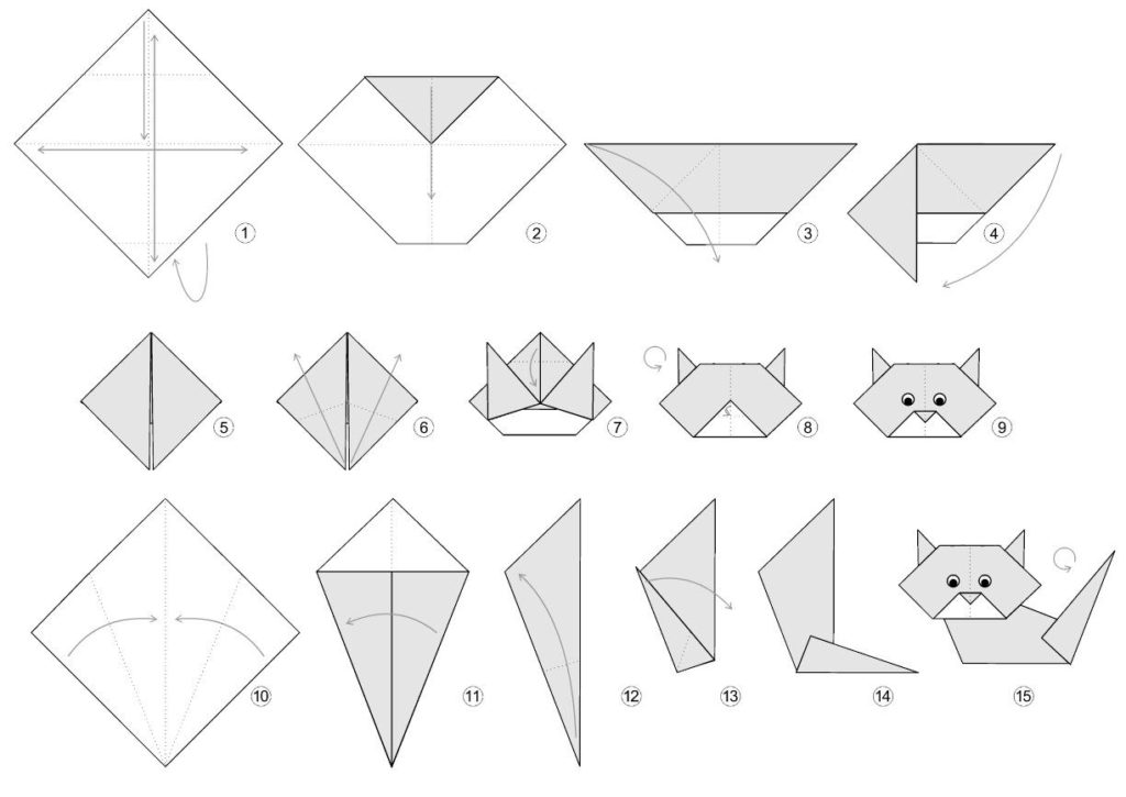 origami kot 1 1024x725 - Как сделать оригами - схемы и советы