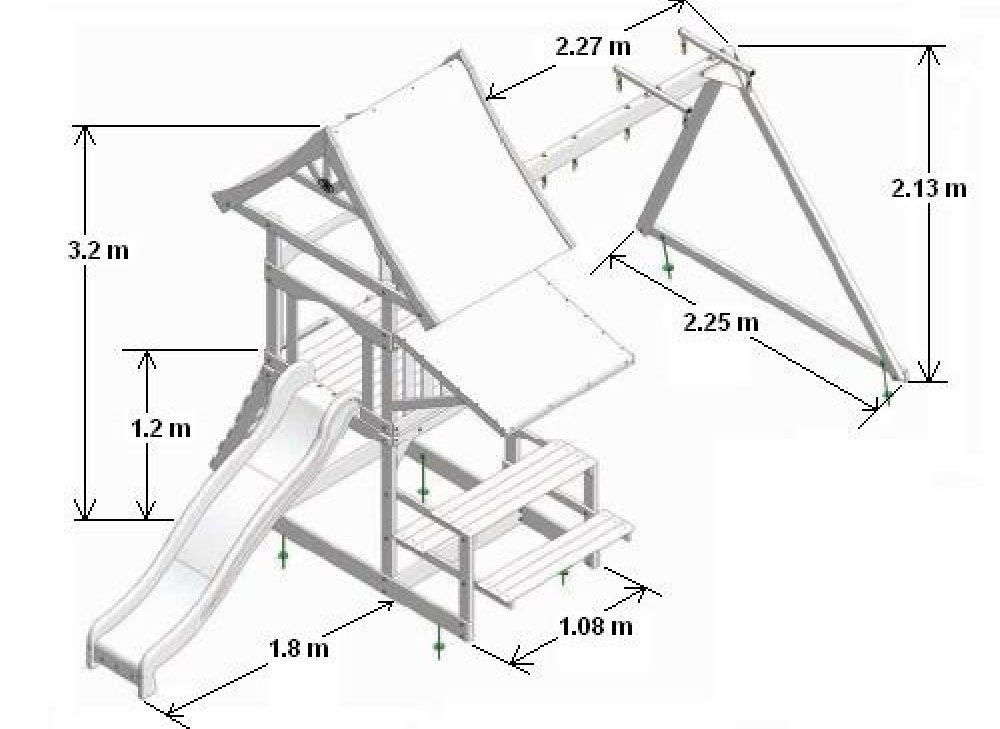 Схема и размеры детского игрового комплекса