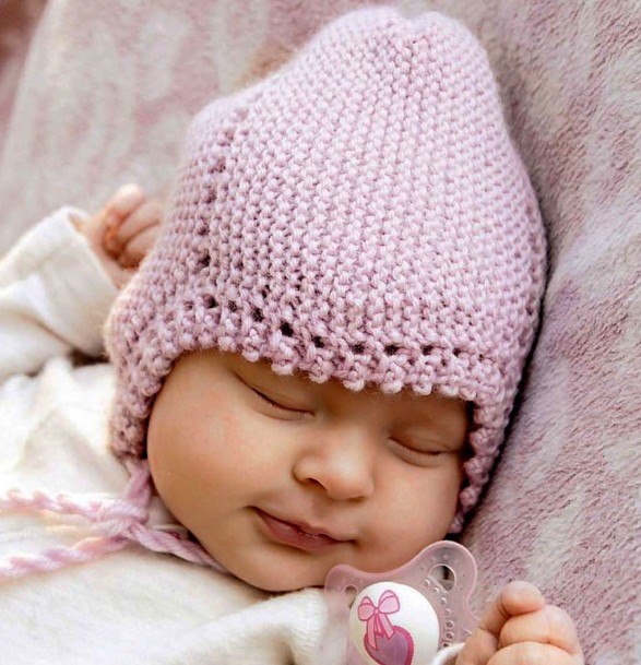 shapochka dlya novorozhdennogo spicami - Вязаная шапочка для новорожденного спицами