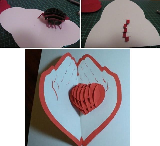 Валентинка своими руками из бумаги для детей «Сердце в ладонях»: мастер-класс для ребенка_4
