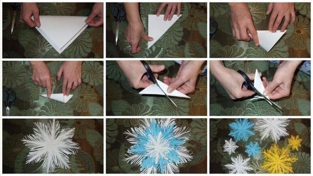 Легкие снежинки из бумаги руками ребенка: мастер-классы для начинающих-3