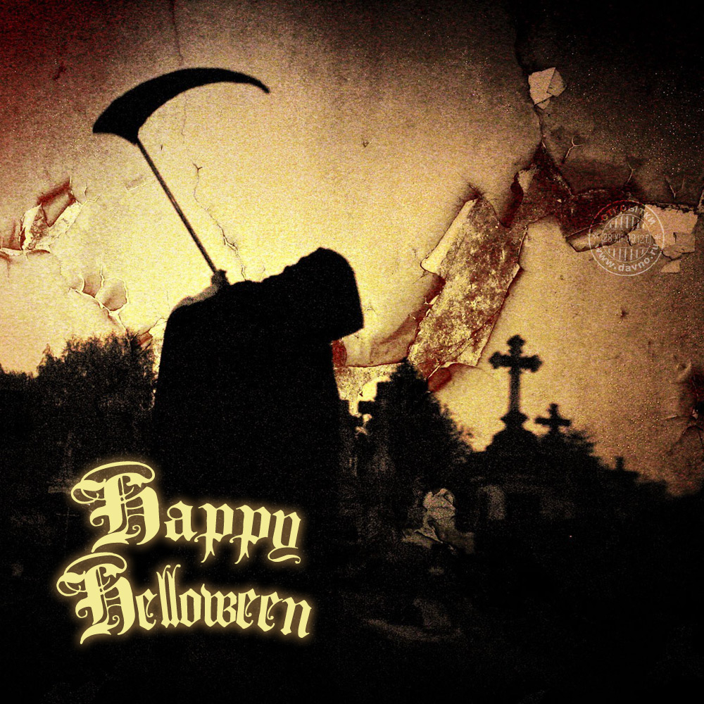 Страшная открытка на Хэллоуин
