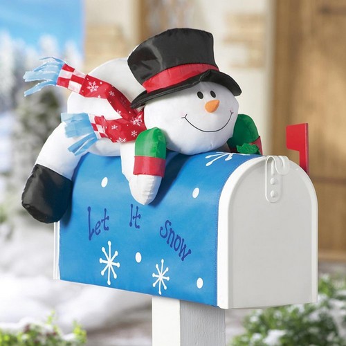 Почтовые ящики уличные со снеговиком фото