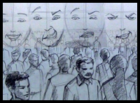 Compose and Draw large Crowd Scenes & Facial Expressions 