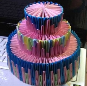 Оригами торт из модулей