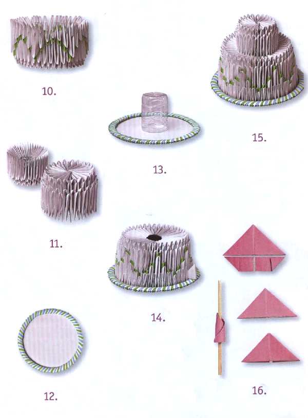 Оригами торт из модулей