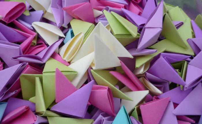 оригами из треугольных модулей