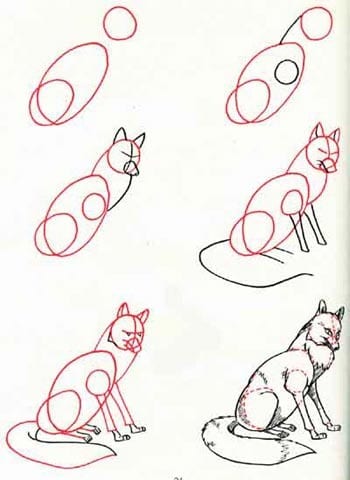 как нарисовать лисицу